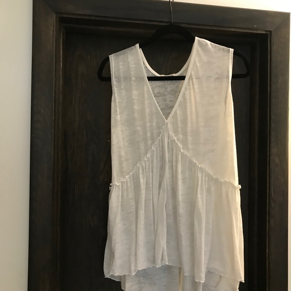 Gossamer White Ruffled Tank - Picture 3 of 4